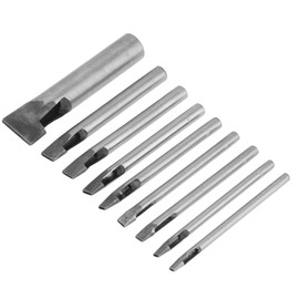 9 Pcs Leather Craft Hole Punch Set Oval Hole Punch 2mm Leather Hollow Cutter Oblong Hole Punch for Strap Belt Watch Strap Leather Craft