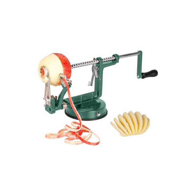 Pelador de Manzana, Máquina Rebanador de Patatas Manual Multifunción Verde