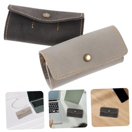 TEHAUX 2pcs Memory Card Storage Case Durable PU Organizer for Micro Cards Lightweight Splashproof for Travel Everyday Use