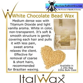 ItalWax White Chocoalte - Hard Stripless Wax Beads 2.2 lbs. Bag