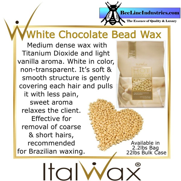ItalWax White Chocoalte - Hard Stripless Wax Beads 2.2 lbs.