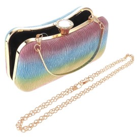 Gold Tone Fashion Glitter Fabric Clutch Evening Bag TLX182-MUL