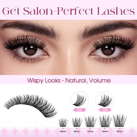Wispy Lash Clusters Kit Packs: Wendy, 784Pcs, C3, C3, C9, C9, D Curl, 10-18mm Mixed, Natural, Volume, Soft, DIY Eyelash, Individual, Fake Lashes, Bulk Pack