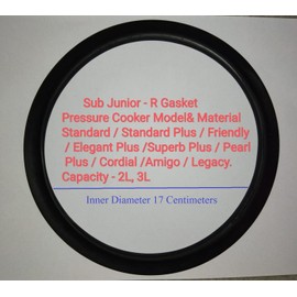 Butterfly Rubber Sub Junior-R Pressure Cooker Gasket (3 Litres Capacity), Black