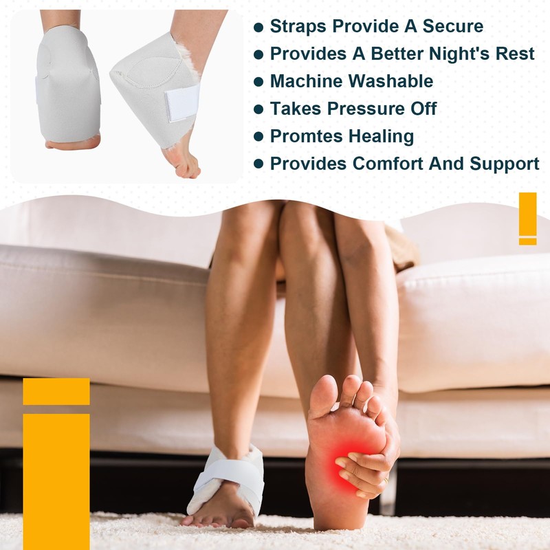 Jeere Heel Protector for Pressure Sores Boot Sheepskin Heel Pad