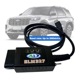 VZG ELM327 USB Cable Scanner/Code Reader,OBD2 to USB Programming Adapter with CAN-HS/MS Switch FTDI 2480 Chip,Up to 500 kbit/s Baud Rate for Cars Since 1996,Elm 327 for Windows Diagnostic Coding Tool