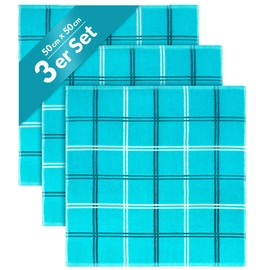 Lashuma Lyon Nautic Terry Tea Towels Set of 3 50 x 50 cm Cotton Kitchen Towels Green