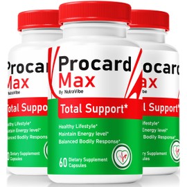 NutraVibe (3 Pack) Procard Max, Pro Card Max Capsules, All-Natural Formula to Support Healthy Circulation, Energy, and Overall Well-Being, Premium ProCard Max Pastillas, Review (180 Capsules)