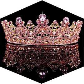 Tiaras and Crowns for Women Crystal Wedding Tiara for Bride, Royal Queen Crown Princess Tiara Quinceanera Crown Coronas Para 15 Anos Quinceaneras 2023, Birthday Pageant  Costume - Color: Red