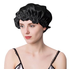 LIKE FIRY Night Cap, Hair Cap, For Beautiful Hair, Long Hair, For Sleeping, Headwear, Prevents Scratches, Black