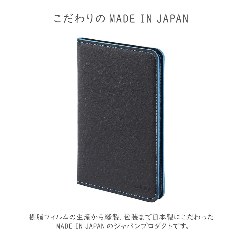 Tristrams THF-MC06DLB Passbook Case, Black x Light Blue