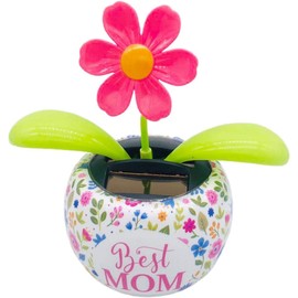 Red Flower Car Dashboard Decorations, Paste Shaking Head Car Mirror Dashboard Decor for Car Interior Home Office Desk Decoration Automobile Accessories