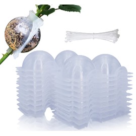 MIIIM 20 PCS Air Layering Propagation Kit with Zip Ties, Reusable Grafting Ball, Clear Air Layering Pods, Rooting Ball for Fast Propagation (Small)