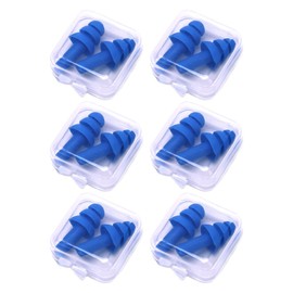 EYAKEG Swimming Earplugs, 6 Pair - Comfortable, Waterproof, Reusable Silicone Ear Plugs for Swimming, Snorkeling, Showering, Surfing and Bathing (Blue)