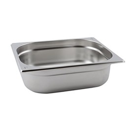 Genware 1/2 Size -100mm Deep Stainless Steel Gastronorm Pan, 1/2 GN, 327 mm Length, 265 mm Width, 100 mm Deep