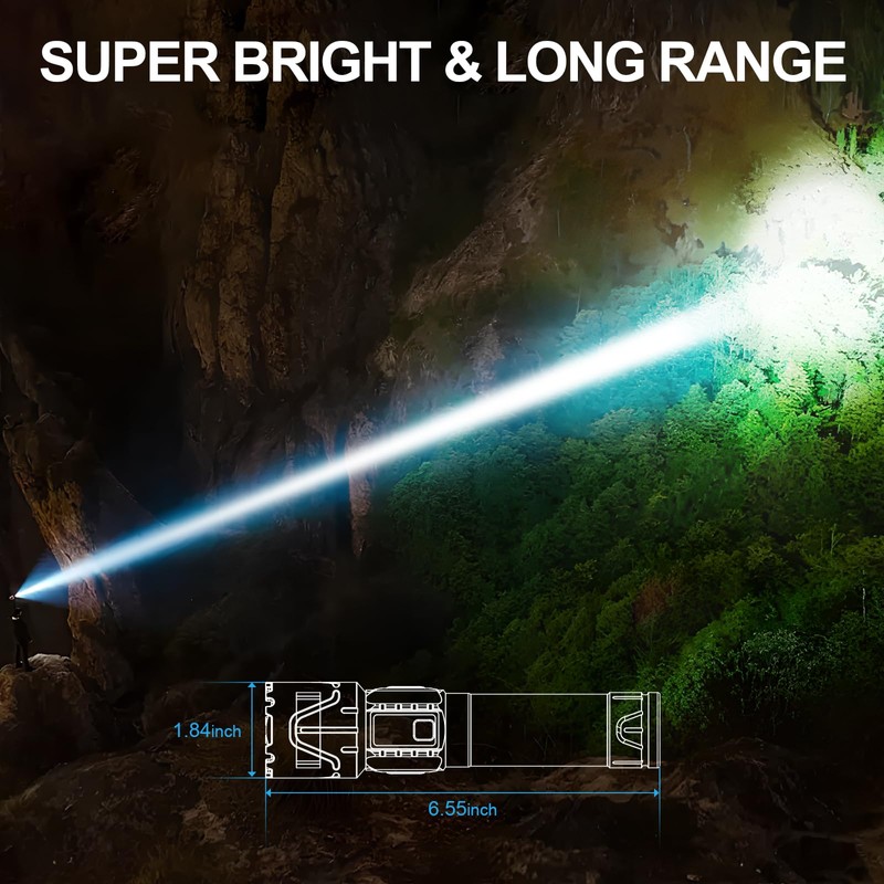 Rechargeable Flashlights High Lumens - Super Bright LED Tactical Flash