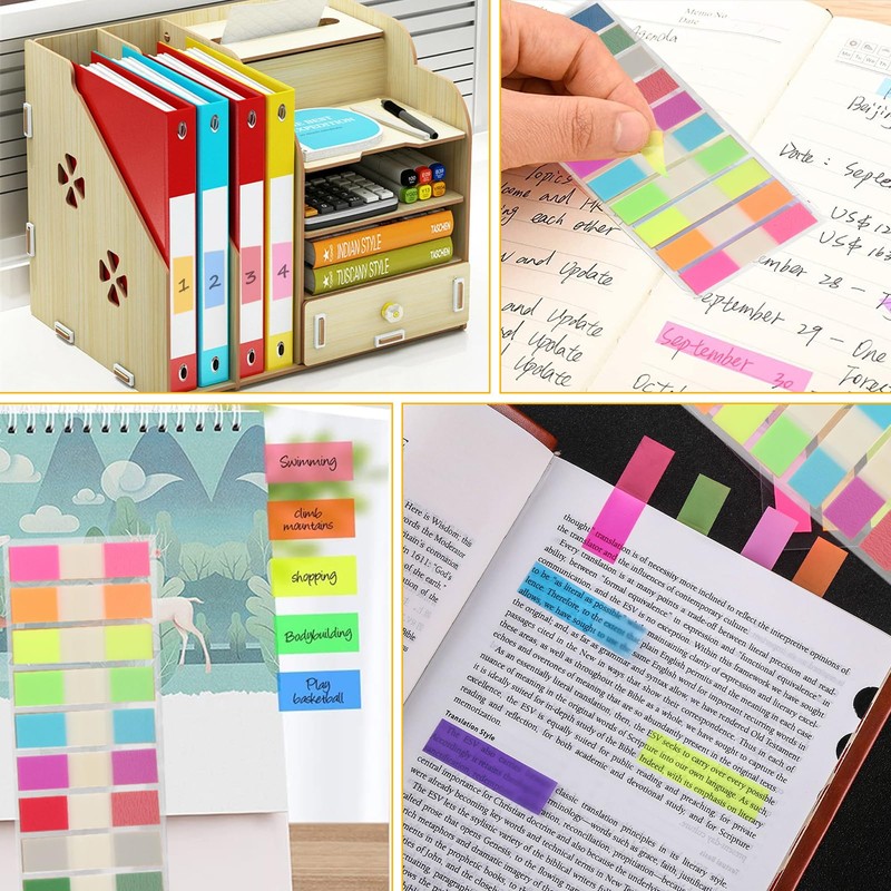 Huotflame Transparente Haftnotizen Index Tabs – 10 Farben PET Klebezettel