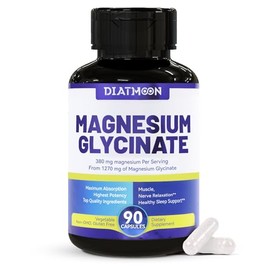 Cpsulas de glicinato de magnesio de 380 mg, suplemento de magnesio para msculo, corazn, apoyo nervioso, 45 puntos de alta absorcin, sin OMG y sin...  