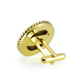 American Coin Treasures 1943 Lincoln Steel Penny Goldtone Rope Bezel Coin Cuff Links | United States Coins | Men's | Minted Only One Year