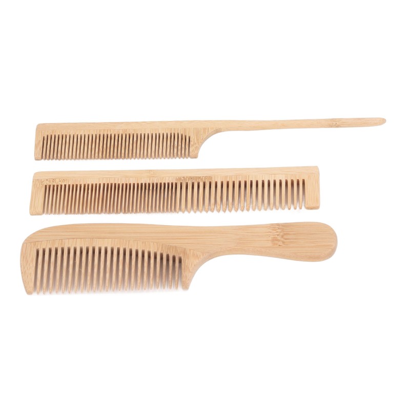 6pcs Bamboo Hair Comb Set for Barber Anti Static Heat