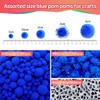 Iooleem Blue Pom Poms, 1200pcs Assorted Size Pompoms,Pom Poms for