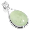 Jeweloporium 925 Sterling Silver Pendant for Women Green Natural Prehnite