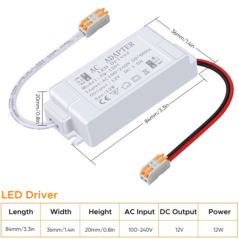 Karyoosi LED Power Supply 12V LED Driver 12W 1A 110V