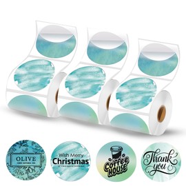 2 x 2 Round Thermal Labels, 420 Labels/1 Roll, for M110/M120/M220/M221 Label Printer, 2 Inch Circular Thermal Labels for Business and Home, 140 Labels for Printers, Foggy Fields