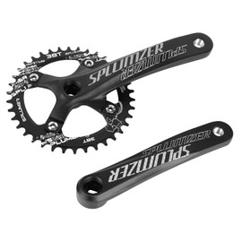 splumzer【UK STOCK Road Bike Crank, Mountain Bike 170mm Square Crankset with 104 BCD 32/34/36/38T Chainring, Aluminum Alloy MTB Crank Narrow Wide CNC Round Chainring Bolts (Colorful, 38T Round)
