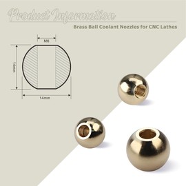 SWMIRCANT 10 PCS 14MM M6 Brass Ball Coolant Nozzles, Coolant Nozzle for Jewelry Carving Milling Machines Machine Tools Stone Bending Machines High-Pressure Cutting Oil Cooling Nozzle