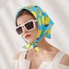 GERINLY Womens Neckerchief - Yellow Lemon Print Square Hair Scarf