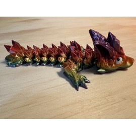 Dragon Toy for Kids or Adults Dragon Rainbow Colors PLA 3D Printed Articulating New