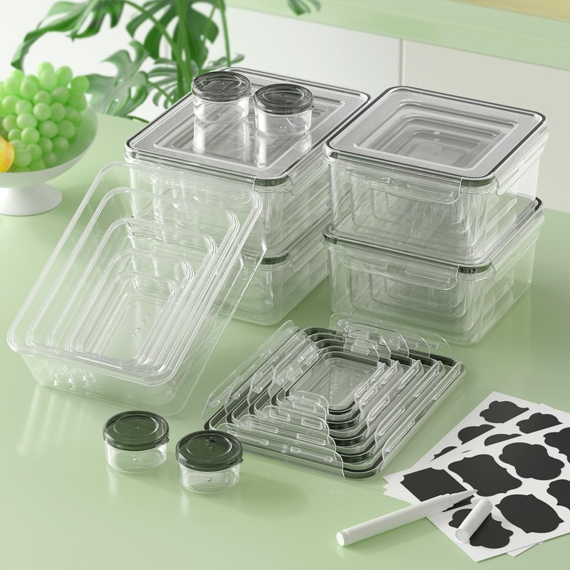 KEMETHY 44-Piece Food Storage Containers with Lids(22 Containers & 22