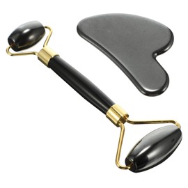 OHPHCALL 2pcs Facial Massage Roller and Scraping Board Compact Massage Tools for Smooth Skin Body Relaxation and