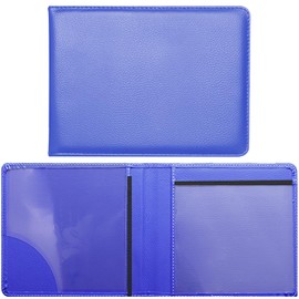 PU Leather Disabled Badge Holder, Protector Badge Holder Wallet for Car Parking Permit Disabled Badge Holder for Car Discreet Cover Hologram Safe (Blue)