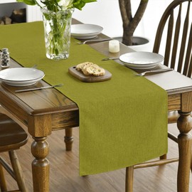 Artoid Mode Green Table Runner, Seasonal Fall Winter Machine Washable Kitchen Dining Table Decoration for Home Party Decor 40x180 cm