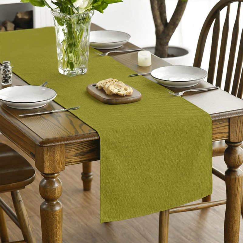 Artoid Mode Green Table Runner, Seasonal Fall Winter Machine Washable