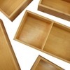 Elama 5 Piece Bamboo Wood Drawer Organizer Tray, Utensil Storage,
