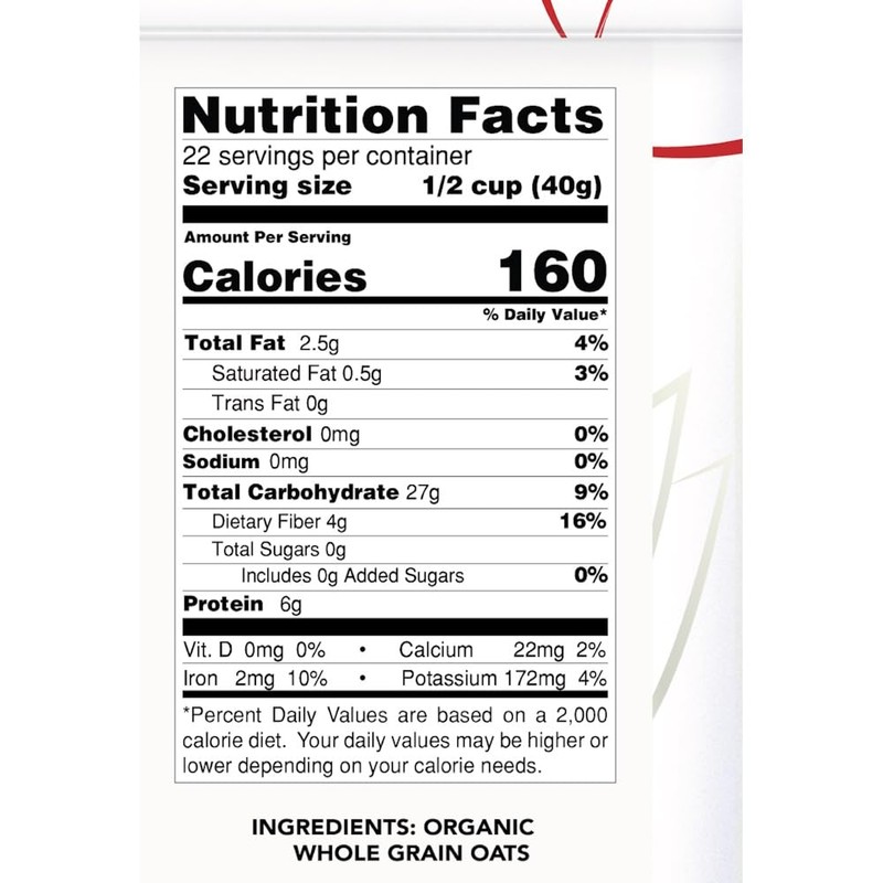 GF Harvest Gluten Free Organic Rolled Oats, 32 Ounce Bag,