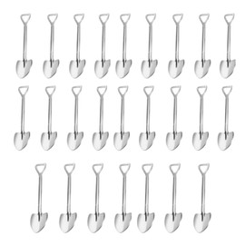 25 Pack Shovel Shape Demitasse Espresso Spoons, Stainless Steel Coffee Ice Cream Dessert Spoons for Home and Party