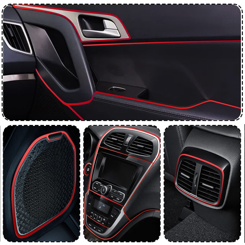 OSIFIT Car Interior Trim Strips,Universal 33ft Car Electroplating Decoration Styling
