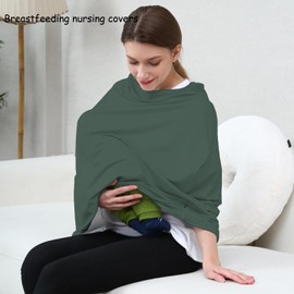 Nursing Cover for Car Seat Cover Baby - Multi-use Breastfeeding Cover Carseat Canopy Cover (roman green)