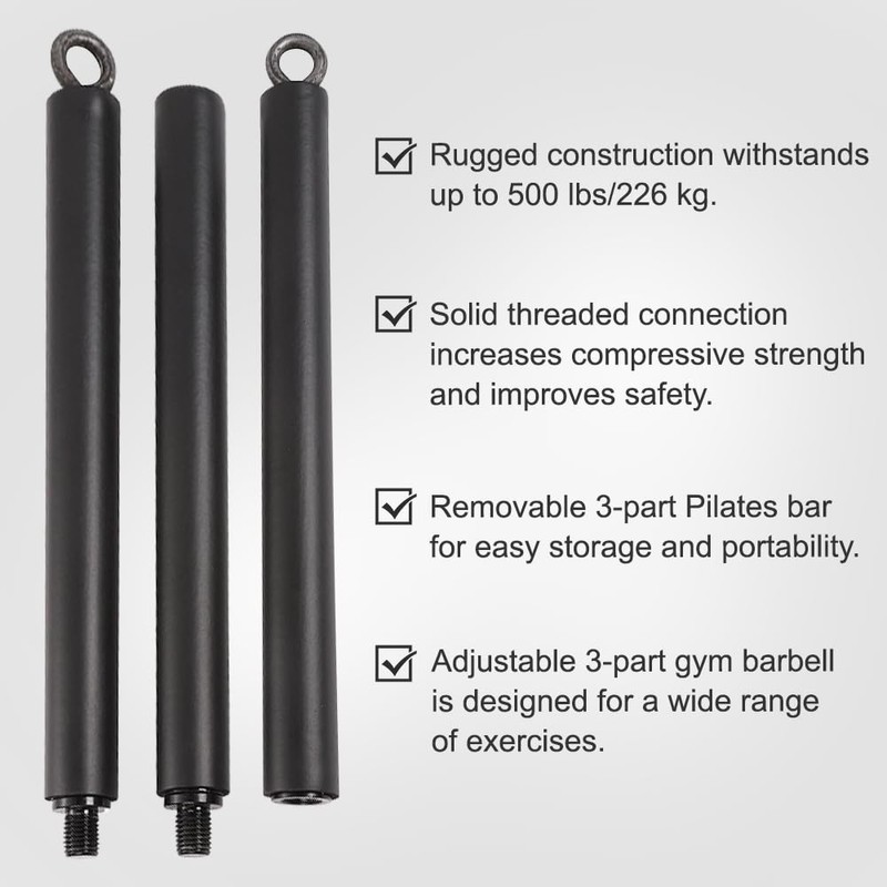 CLIUNT Resistance Band Bar, Portable Pilates Bar with Storage Bag,