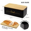 Holismo Bread Box with Bamboo Cutting Board Lid, Metal Bread