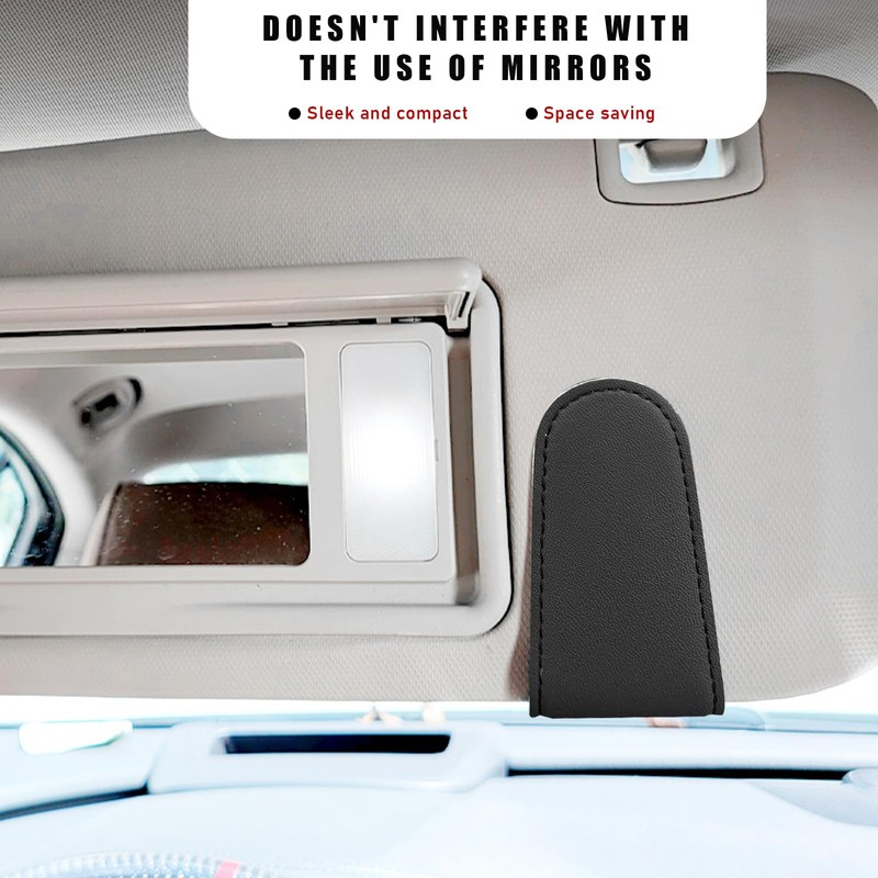 Sunglass Holders for Car Sun Visor,Magnetic Leather Eyeglass Hanger Clip