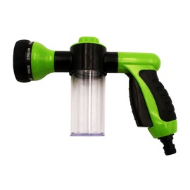Car Wash Foam Gun, High Pressure Water Garden Hose Nozzle, Soap Foam Sprayer with 8 Adjustable Watering Patterns, Bubble Cleaning Blaster for Vehicle, Plants, Lawn, Patio, Pets Showering (Green)