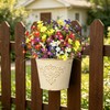 ADORAMOUR Decorative Artificial Flowers Fake Spring Grass Daisies Bouquet