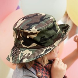 Toddler Sun Hat Bucket Boys-Camouflage Fishman Cap Packable