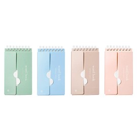 Samcos Word Book, Memorization Cards, Word Cards, 4 Colors, Learning Book, Blockable Word Book, Large Capacity, Card Ring Binding, Kanji, English, History Testing, 4 Books x 80 Sheets