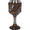 Nemesis Now Valhalla Goblet 17cm, Resin w/Stainless Steel Insert, Brown,